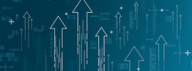 Growth chart with arrows