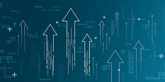 Growth chart with arrows